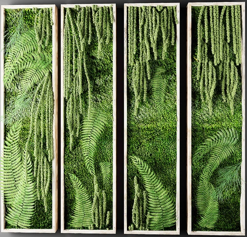 现代绿植植物花壁画组合