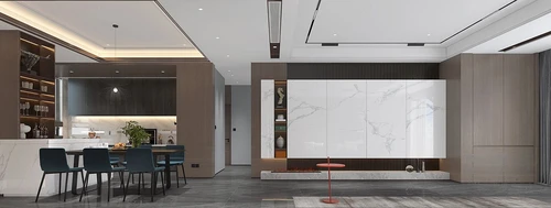 现代简约客厅餐厅3d模型