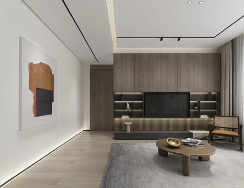 现代简约客厅餐厅3d模型