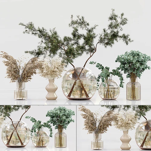 现代植物玻璃花瓶花艺