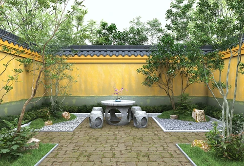 新中式庭院景观小品