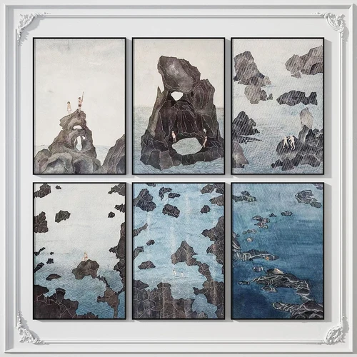 现代礁石装饰挂画