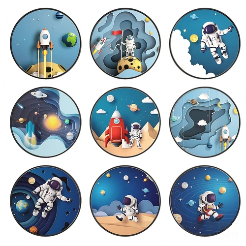 现代儿童宇航员宇宙挂画