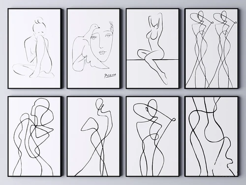现代抽象线条装饰画