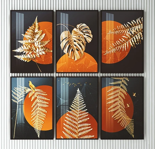 现代艺术树叶装饰画