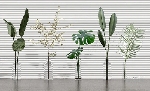 现代绿植玻璃花瓶