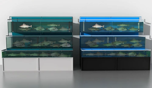 现代海鲜酒楼展示鱼缸