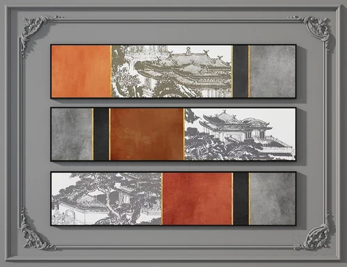 新中式建筑挂画