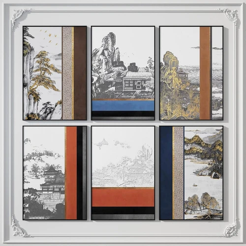 新中式建筑装饰挂画