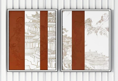 新中式建筑装饰挂画