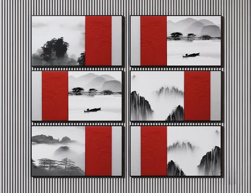 新中式水墨山水挂画