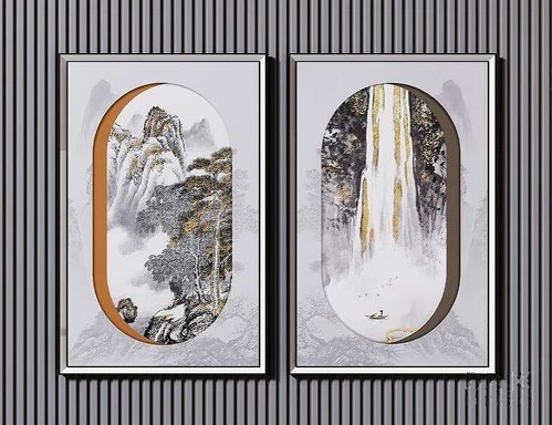新中式山水装饰挂画