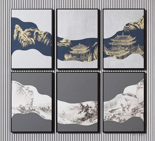 新中式山水装饰挂画
