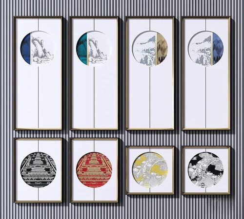 新中式建筑装饰挂画