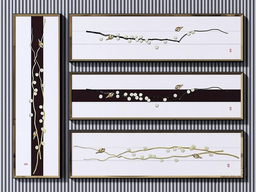 新中式抽象树枝装饰画