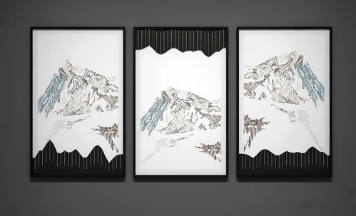新中式挂画模型