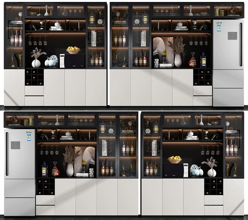 现代轻奢酒柜冰箱3d模型