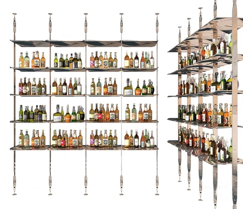 现代金属酒架酒水3d模型