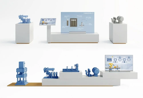 现代工业设备展台3d模型