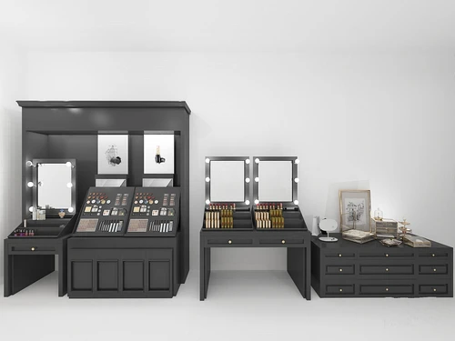 简欧化妆品展柜3d模型
