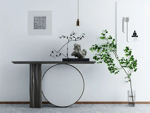 现代端景条案3d模型