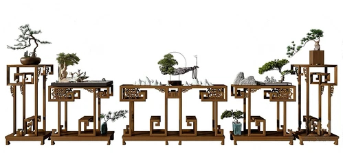 新中式实木端景条案3d模型