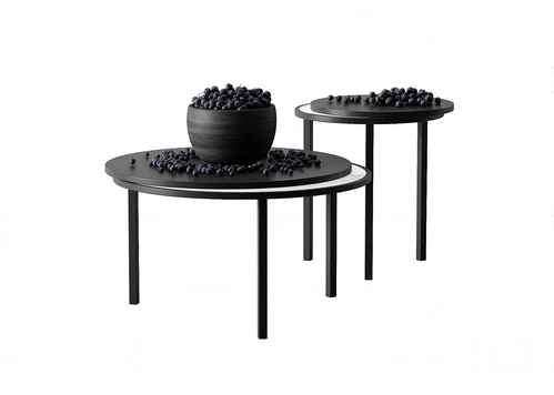现代圆形子母茶几3d模型