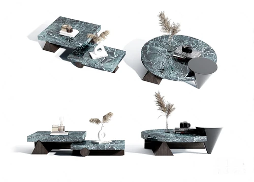 现代大理石茶几3d模型