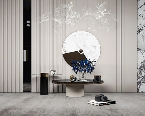 现代大理石茶几3d模型