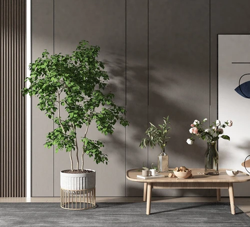 北欧原木茶几3d模型