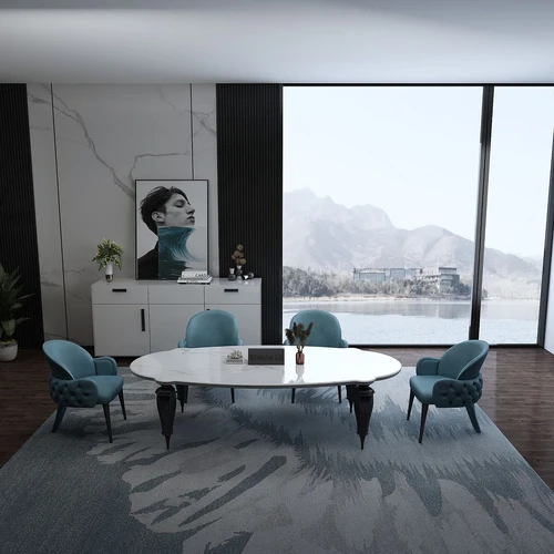 简欧大理石餐桌椅3d模型