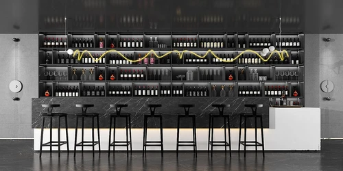 现代吧台酒柜组合3d模型