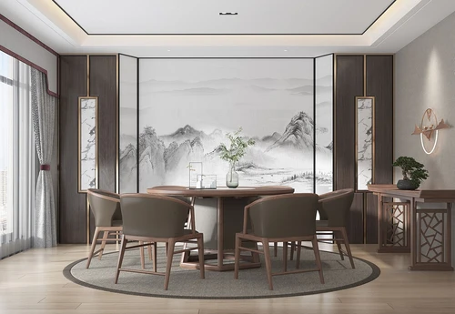 新中式餐厅3d模型