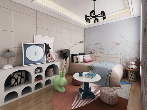 现代简约儿童房3d模型