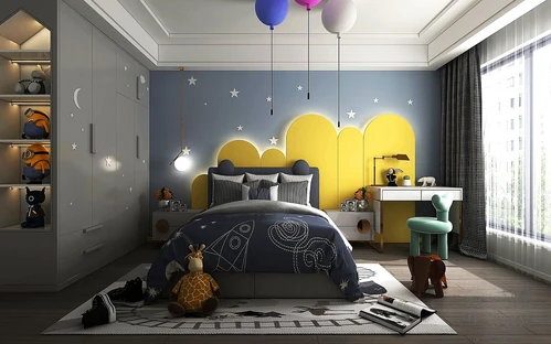 北欧儿童房3d模型
