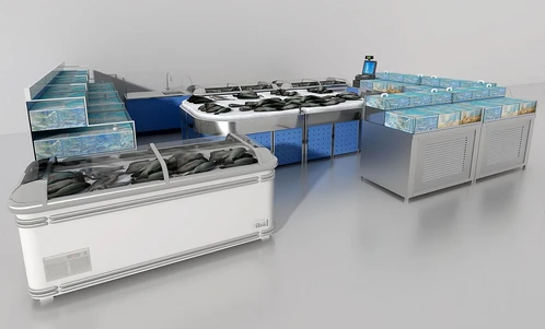 现代海鲜展柜货柜3d模型