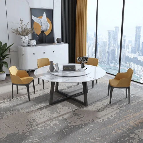 现代圆形餐桌椅3d模型