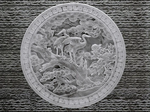 新中式水晶迎客松墙饰