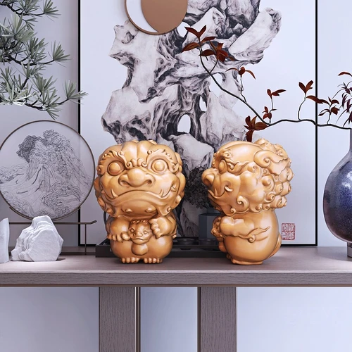 现代新中式小貔貅雕塑摆件