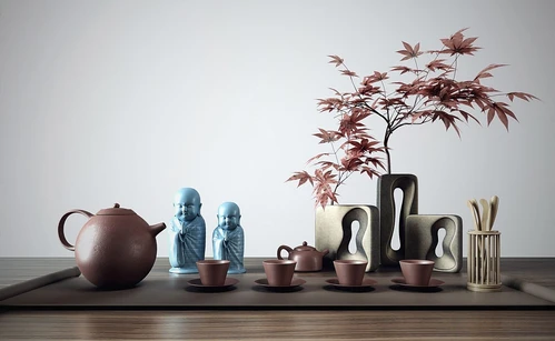 新中式茶具摆件组合