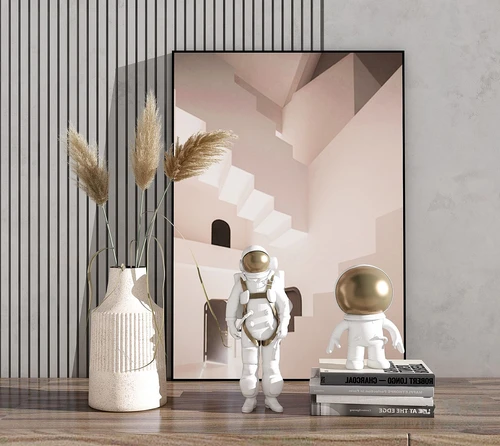 现代花瓶宇航员雕塑摆件3d模型