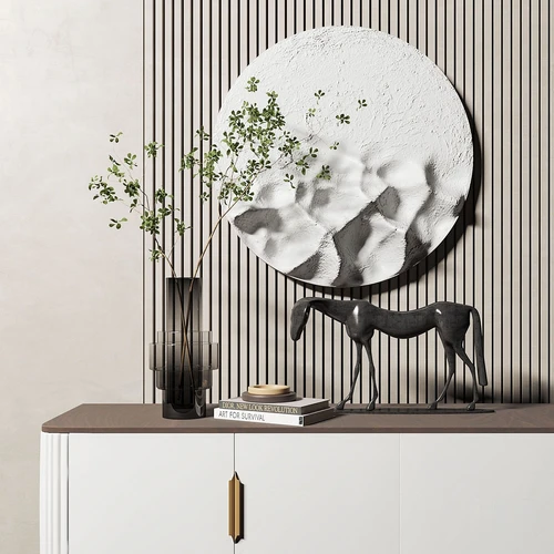 现代绿植花瓶雕塑书籍摆件3d模型