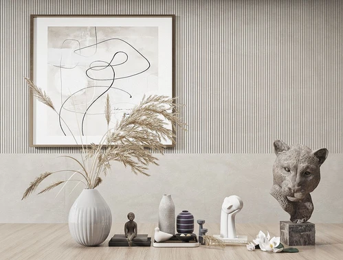 现代芦苇花瓶雕塑摆件3d模型