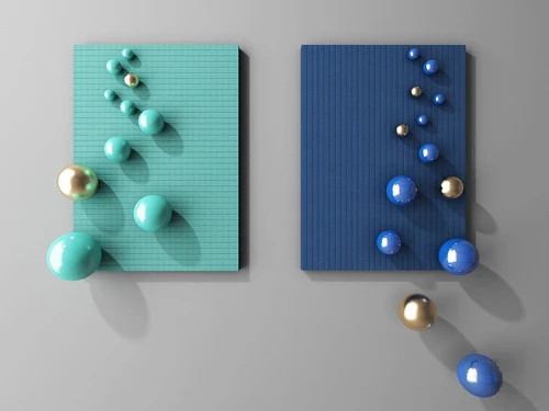 现代立体球形墙饰挂件3d模型