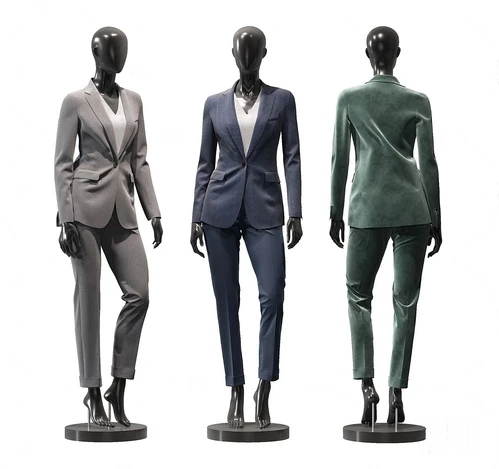 现代女性西装模特3d模型