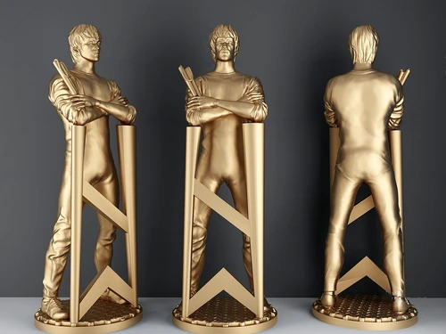 现代李小龙雕塑3d模型