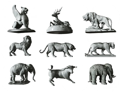 现代动物雕塑摆件3d模型