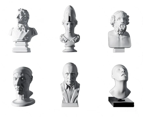 现代人像雕塑摆件3d模型