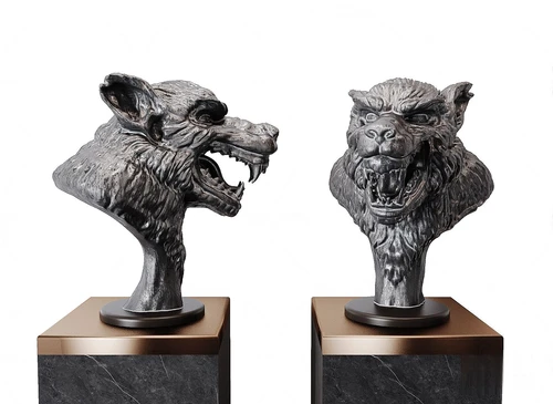 现代猿人头像雕塑3d模型