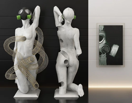 现代艺术人物雕塑3d模型